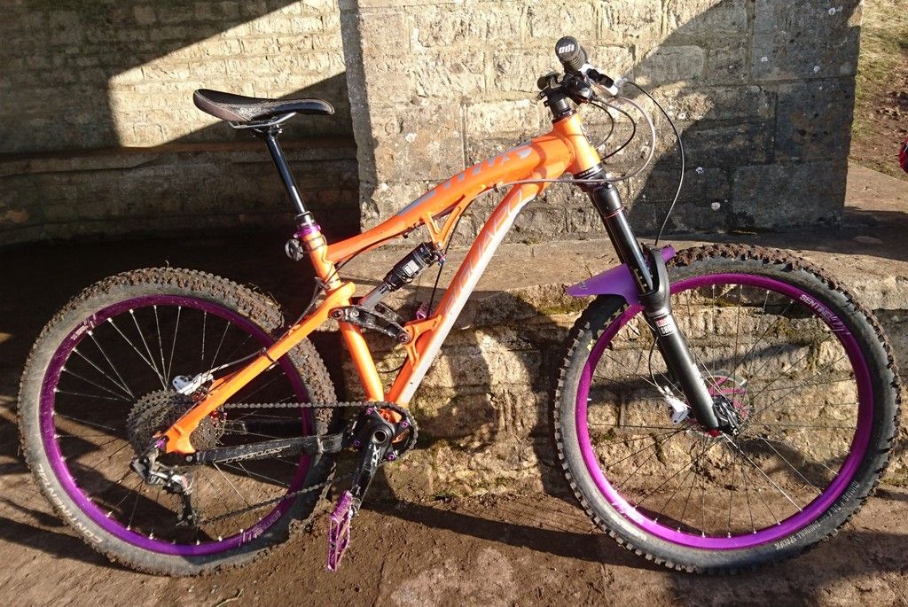 orange full suspension frame